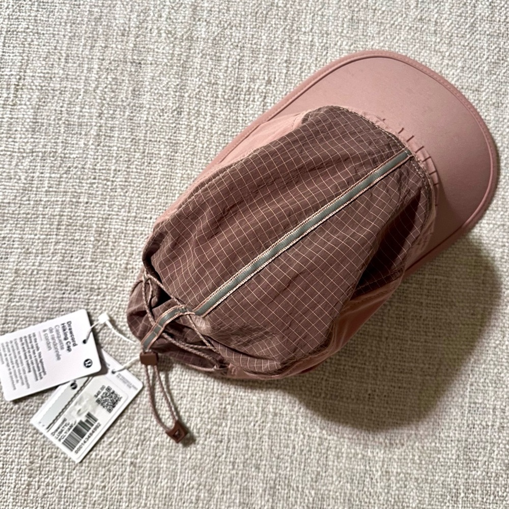 New LULULEMON Drawcord Hiking Cap Rose Pink Clay Hat Moisture Wicking Size S/M - Picture 11 of 16